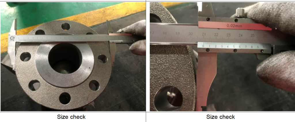 checking the dimensions of valves