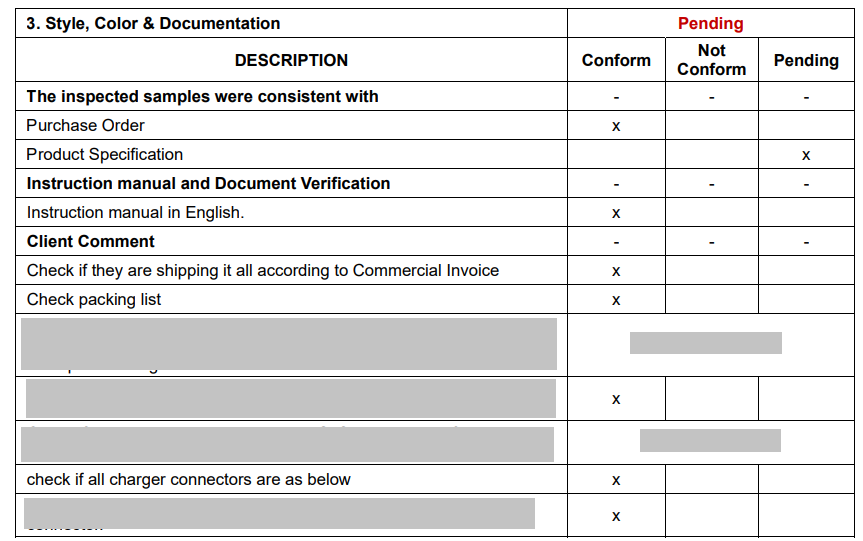 e-scooter quality control table